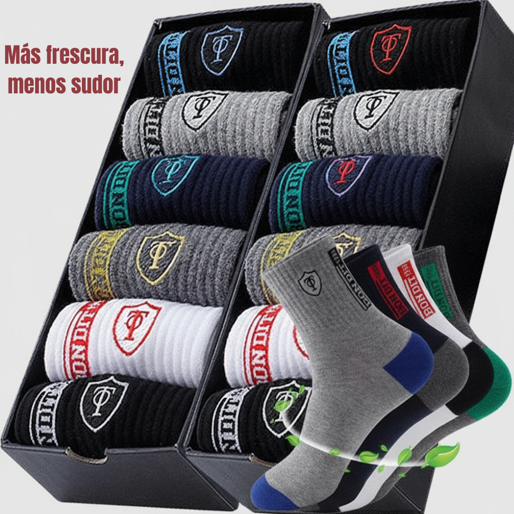10 Pares Calcetines Deportivos para Hombre | Transpirables, Anti-Olor y Absorbentes de Sudor – Máximo Confort para Baloncesto y Uso Diario