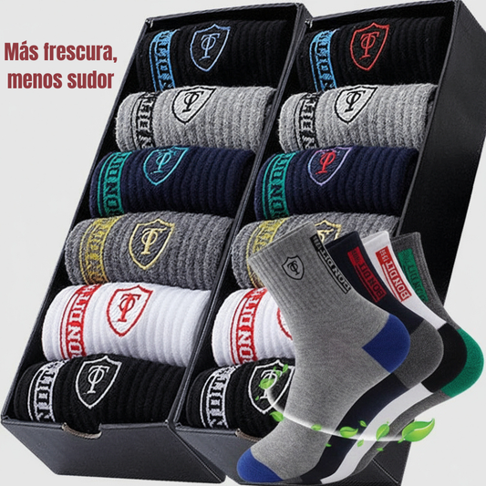10 Pares Calcetines Deportivos para Hombre | Transpirables, Anti-Olor y Absorbentes de Sudor – Máximo Confort para Baloncesto y Uso Diario