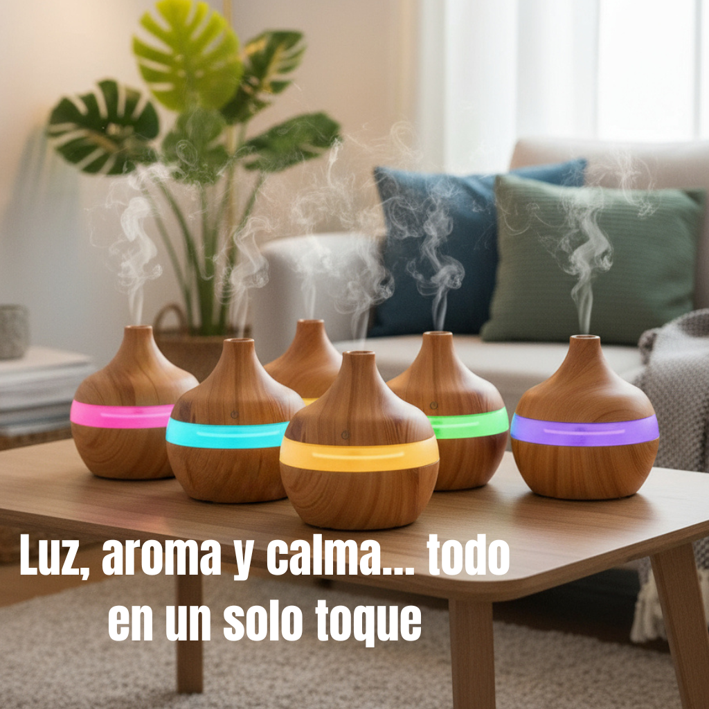 Humidificador Eléctrico 300ML | Difusor de Aromaterapia con Luz LED y Niebla Fría