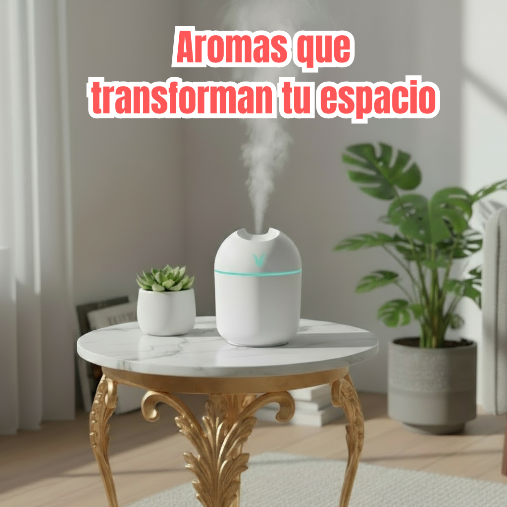 Difusor de Aroma y Humidificador USB 250 ml | Silencioso con Luz LED Multicolor
