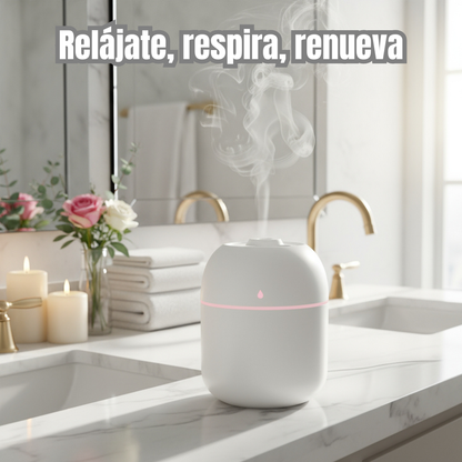 Difusor de Aroma y Humidificador USB 250 ml | Silencioso con Luz LED Multicolor