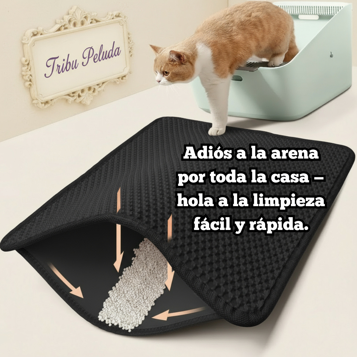 Alfombra Atrapa Arena para Gatos – Limpieza, Comodidad y Orden en tu Hogar