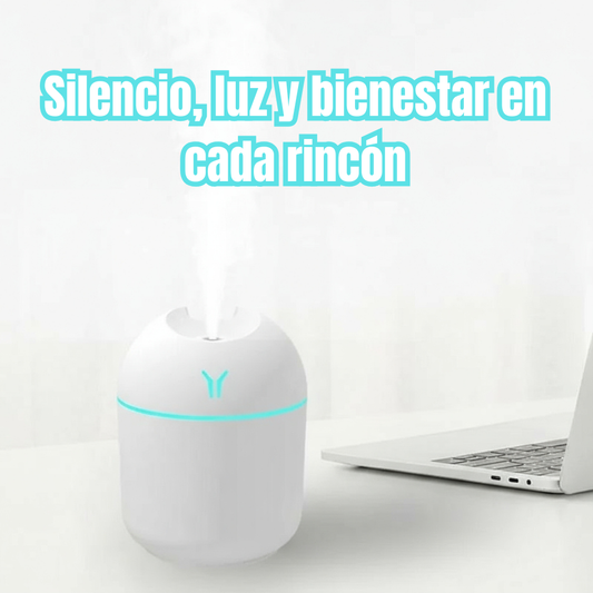Difusor de Aroma y Humidificador USB 250 ml | Silencioso con Luz LED Multicolor