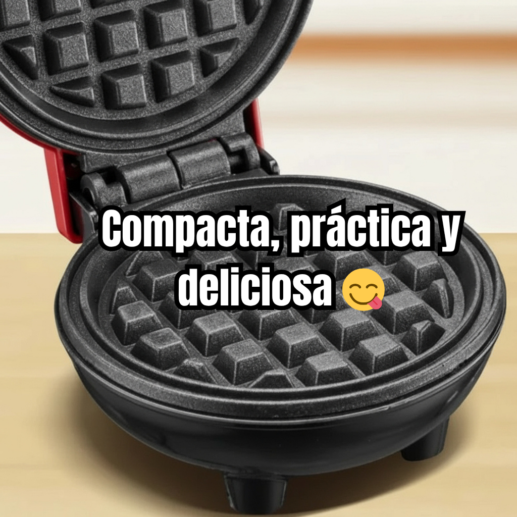 Mini Waffle Maker Eléctrico 2 Caras | Desayuno, Postres y Snacks Rápidos en Casa