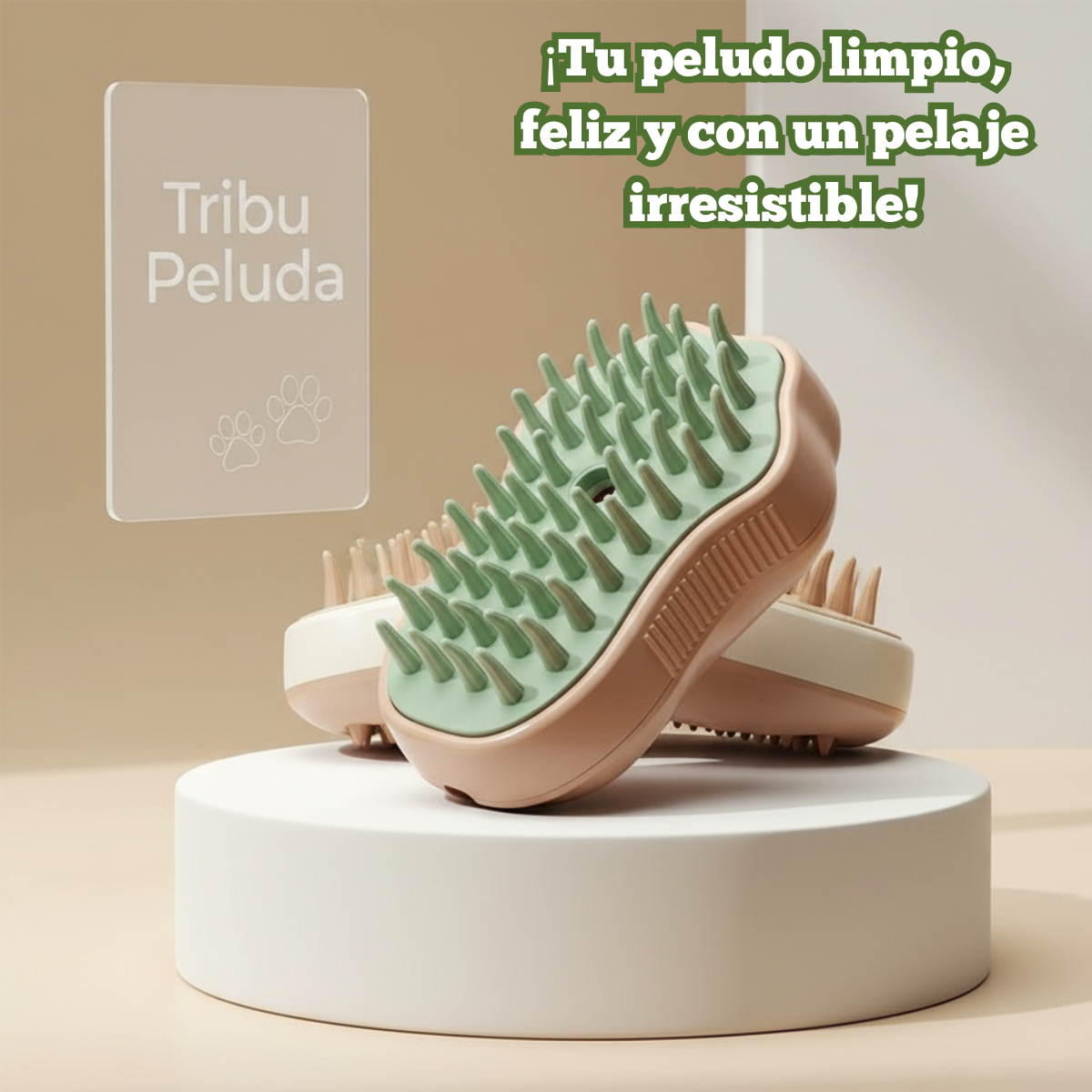 Cepillo de Vapor Eléctrico 3 en 1 | Limpieza, Masaje y Spray para Mascotas