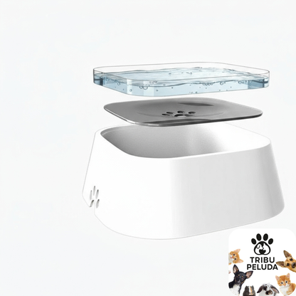 Bebedero Antiderrames para Perros con Diseño Flotante | Cuenco de Agua Limpio, Antideslizante y de Gran Capacidad | Ideal para Hogar y Viajes – Tribu Peluda