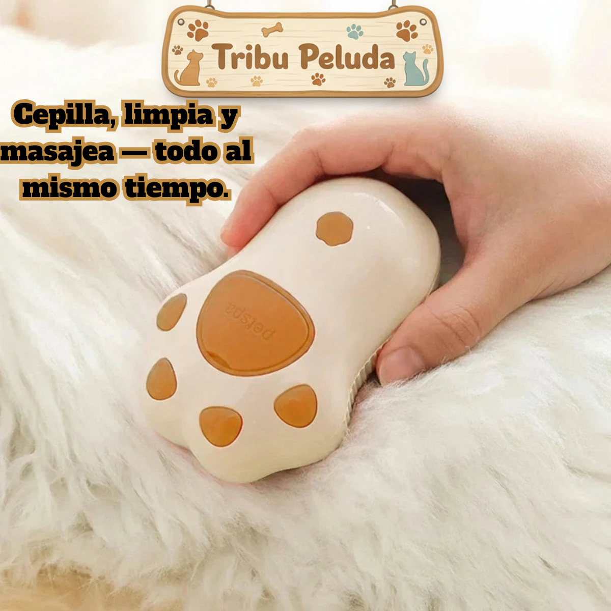 Cepillo de Vapor Eléctrico 3 en 1 | Limpieza, Masaje y Spray para Mascotas