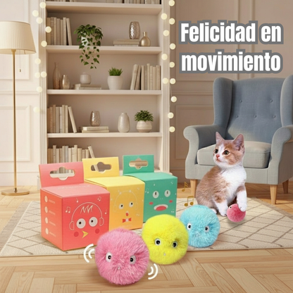 Pelota Interactiva Eléctrica para Gatos y Perros | Juguete con Sonido y Catnip – Tribu Peluda