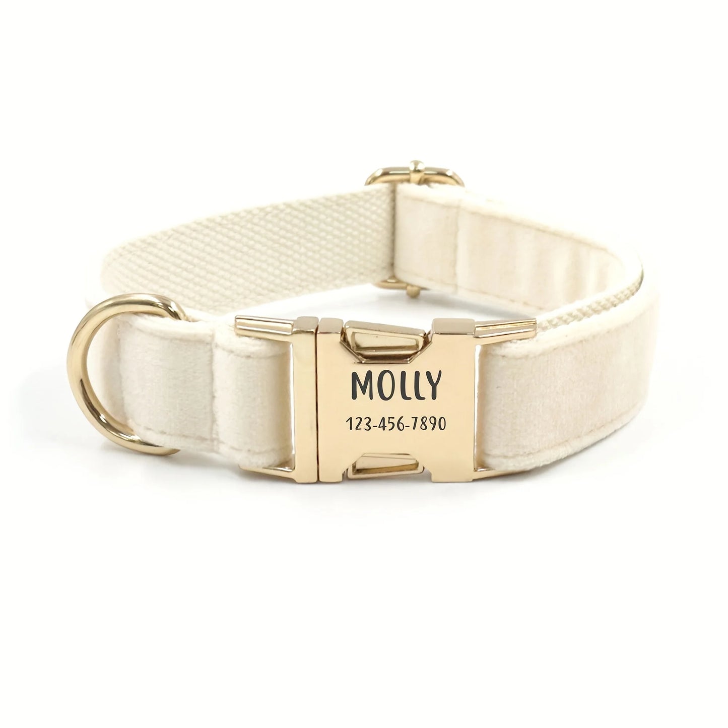 Collar Personalizado de Terciopelo para Perros | Suave, Ajustable y con Placa Grabada con Nombre