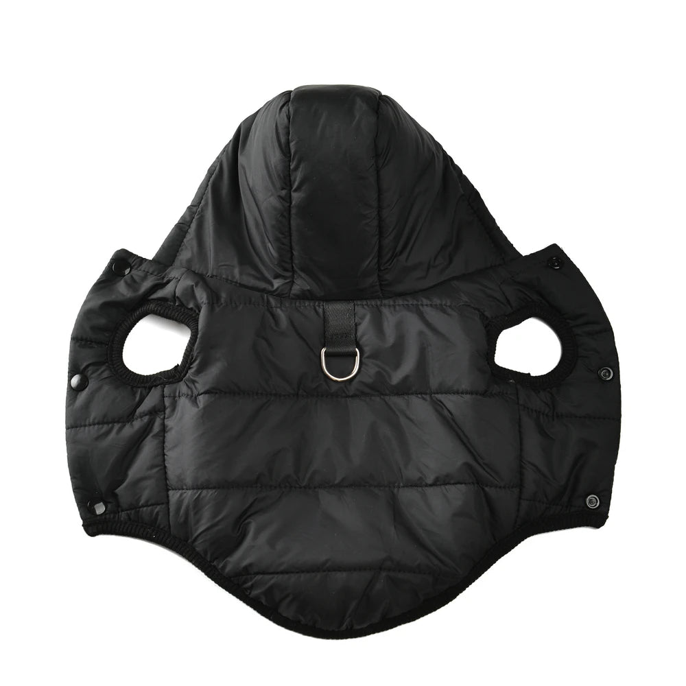 Abrigo de Invierno con Capucha y Felpa Suave con D-Ring para Perros Pequeños y Medianos