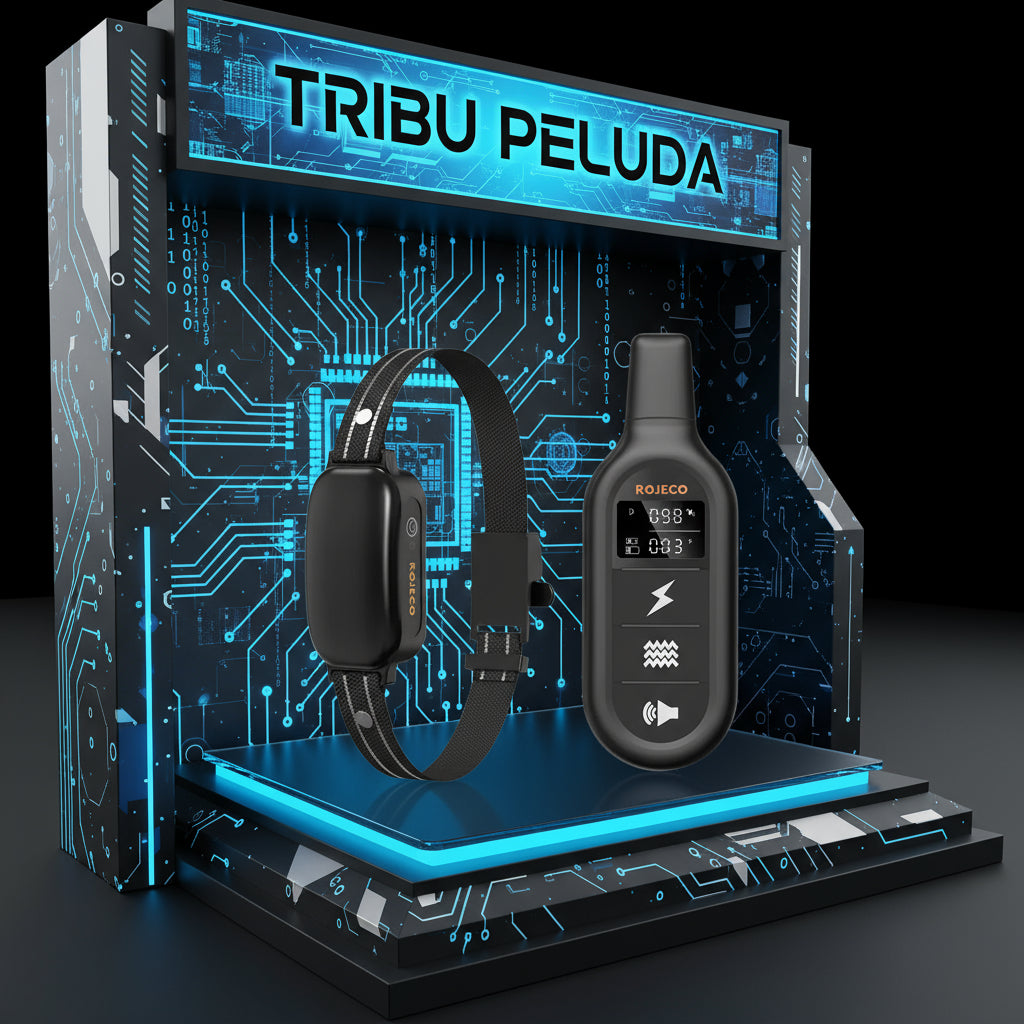 Collar de Adiestramiento Eléctrico para Perros ROJECO PD521 | Control Remoto Digital, Recargable e Impermeable IPX7