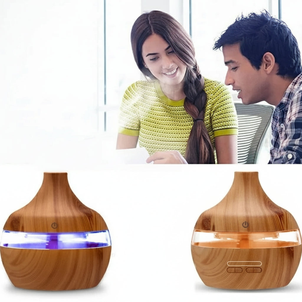 Humidificador Eléctrico 300ML | Difusor de Aromaterapia con Luz LED y Niebla Fría